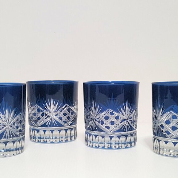 NEW Pottery Barn BLUE Antique Cut DOF Glasses 10.5 OZ NIB Easter - Picture 2 of 7